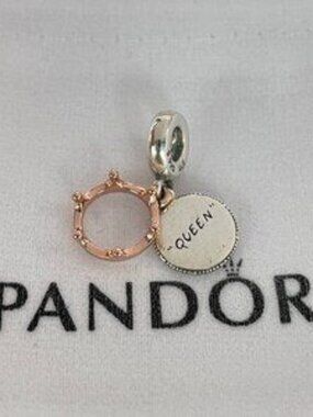 Pandora Queen & Regal Crown Dangle Charm Rose Gold-Plated